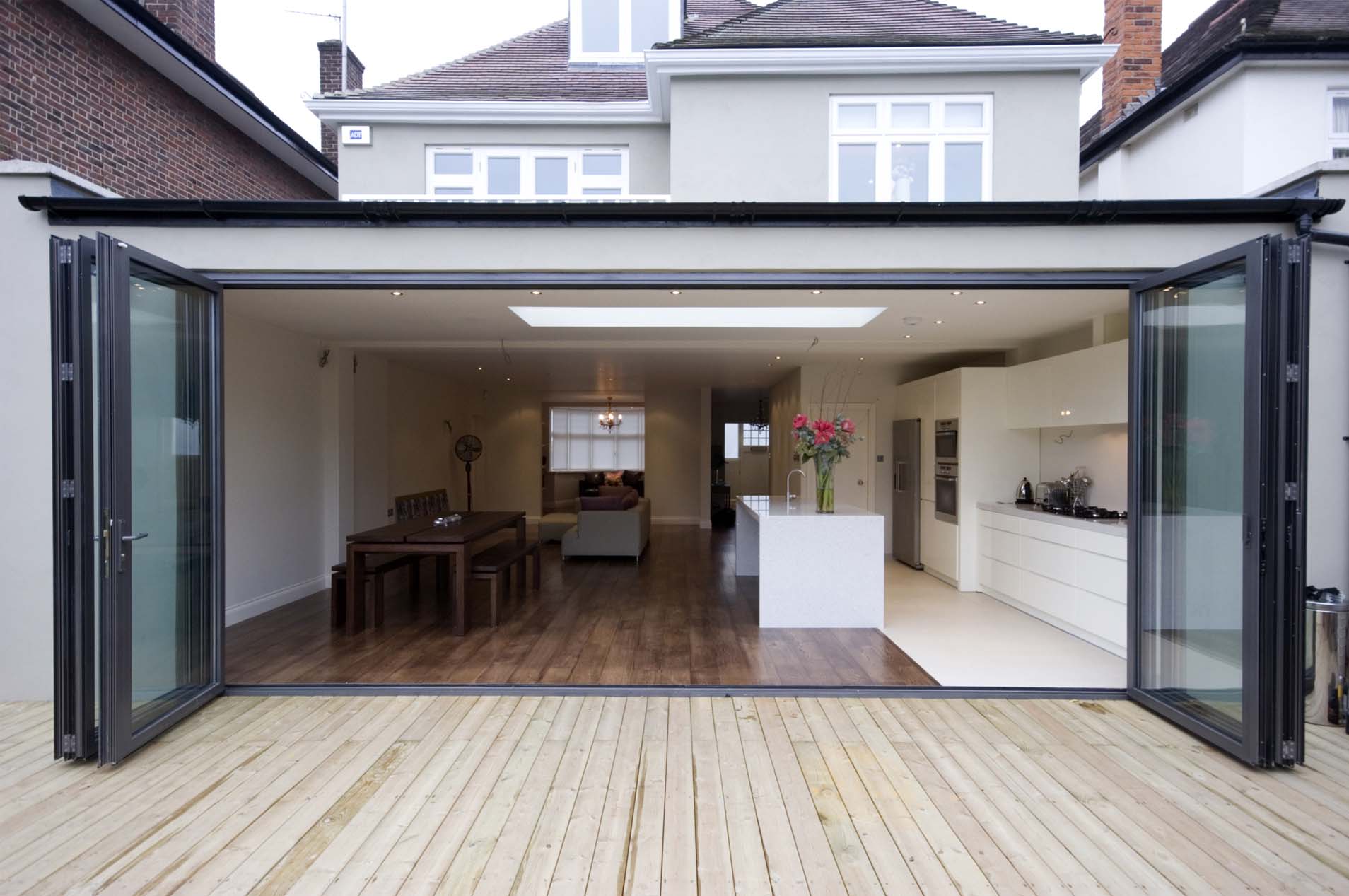 House Extension External Doors Opened